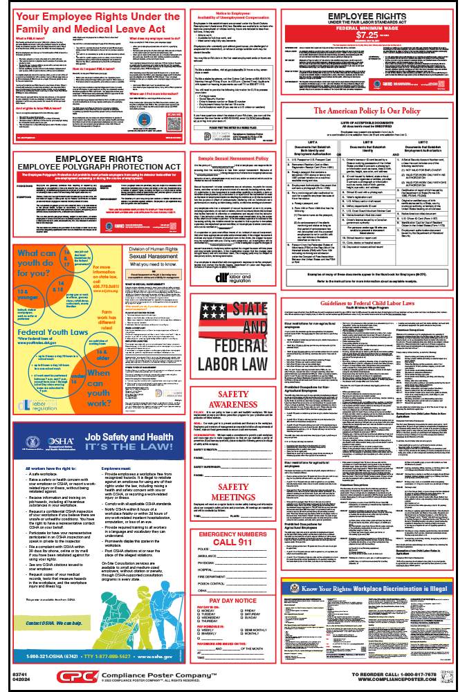 J J Keller & Associates 26 x 40 English - Comes with Free Newsletter & Free State Change Alerts All-in-One OSHA Compliant DE State & Federal Laminated Poster 2020 Delaware Labor Law Poster 