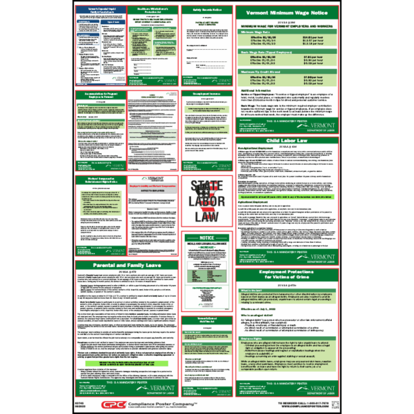 Vermont Labor Law Poster