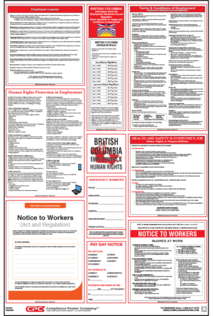 British Columbia Labor law compliance Poster