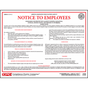 Arizona Radiation Standards for Protection Poster