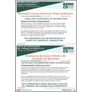 Bernalillo County Minimum Wage Poster