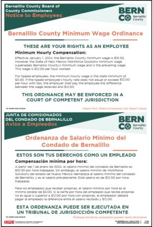 Bernalillo County Minimum Wage Poster