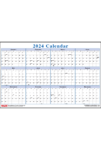Blue Horizontal 12-Month Calendar