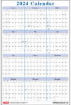 Blue Vertical 12-Month Calendar