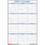 Blue Vertical 12-Month Calendar