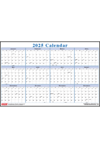 Blue Vertical 12-Month Calendar