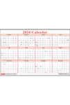 Red Horizontal 12-Month Calendar