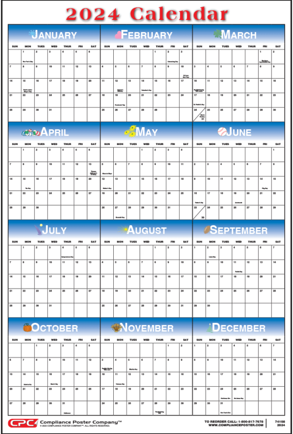 Holiday 12-Month Calendar