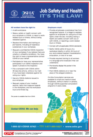 OSHA Job Safety and Health Poster