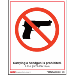 Arkansas Handgun Prohibited Poster