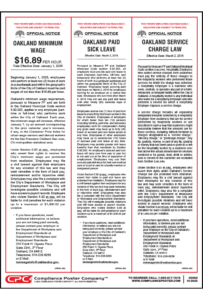 Oakland California Minimum Wage Poster Oakland California Minimum Wage Poster