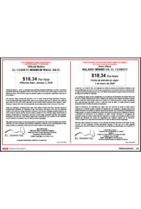 05071 El Cerrito California Minimum Wage Poster