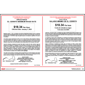 El Cerrito California Minimum Wage Poster