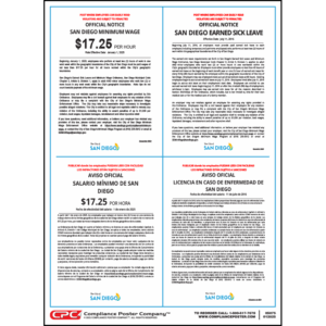 City of San Diego, CA Minimum Wage & Earned Sick Leave Poster