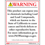 Prop 65 Consumer Product Lead Exposure Warning Sign