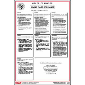 City of Los Angeles, CA Contractor Living Wage Poster