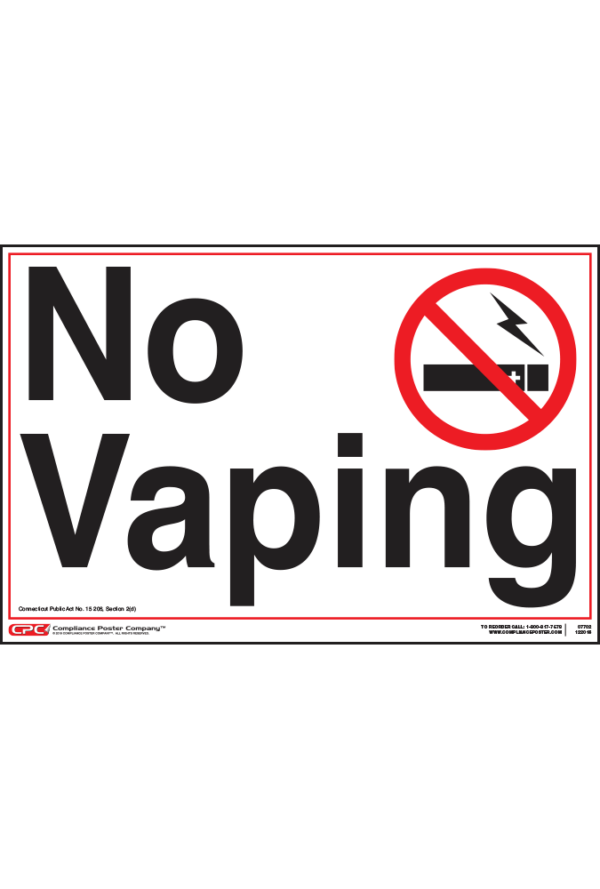 Connecticut No Vaping Poster