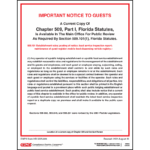 Florida Lodging and Food Establishment Poster