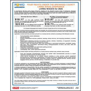 2021 Broward County Living Wage Poster