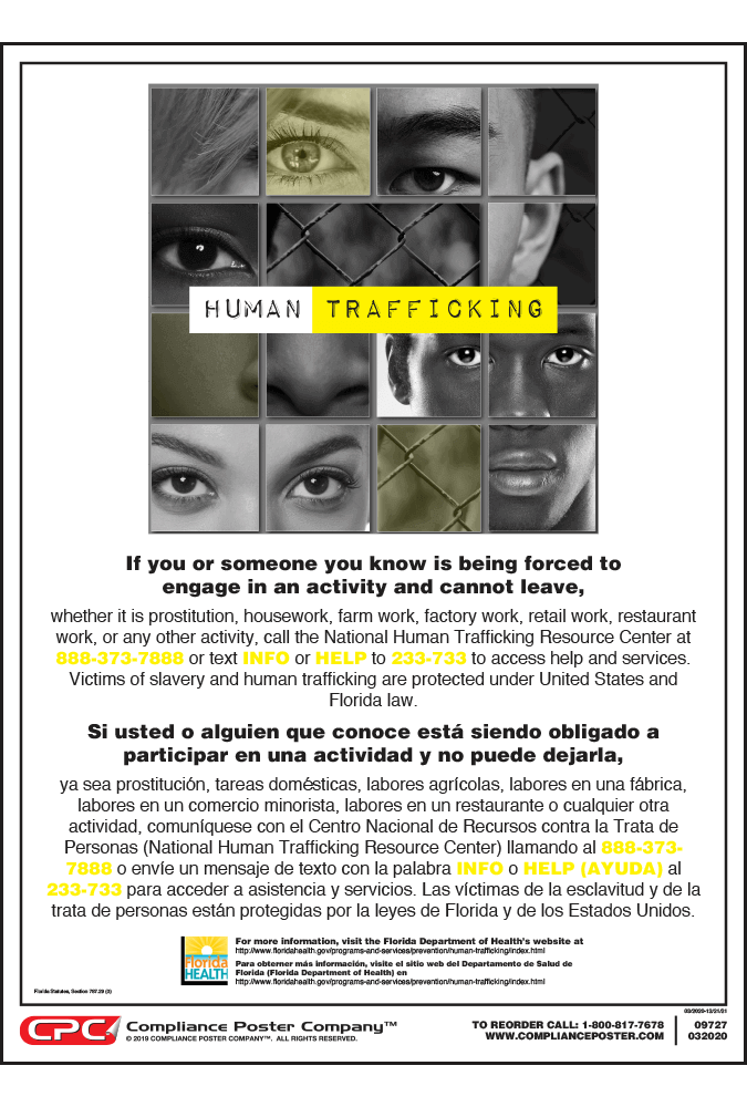 Florida Human Trafficking Poster