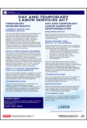 Illinois Day and Temporary Service Poster - English