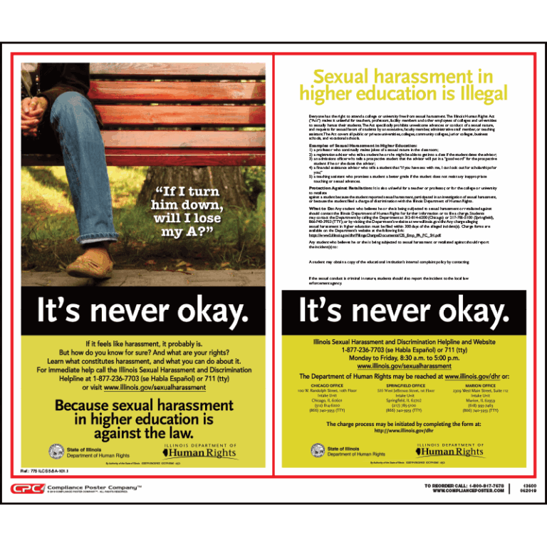 Illinois Sexual Harassment in Higher Education Poster