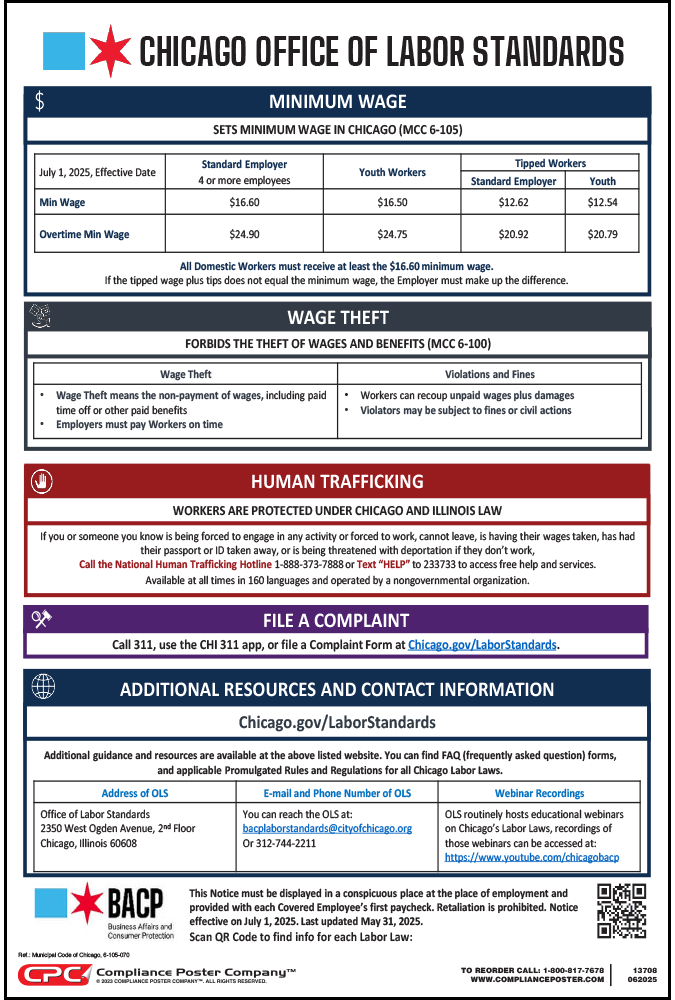 Chicago Minimum Wage & Paid Sick Leave Poster