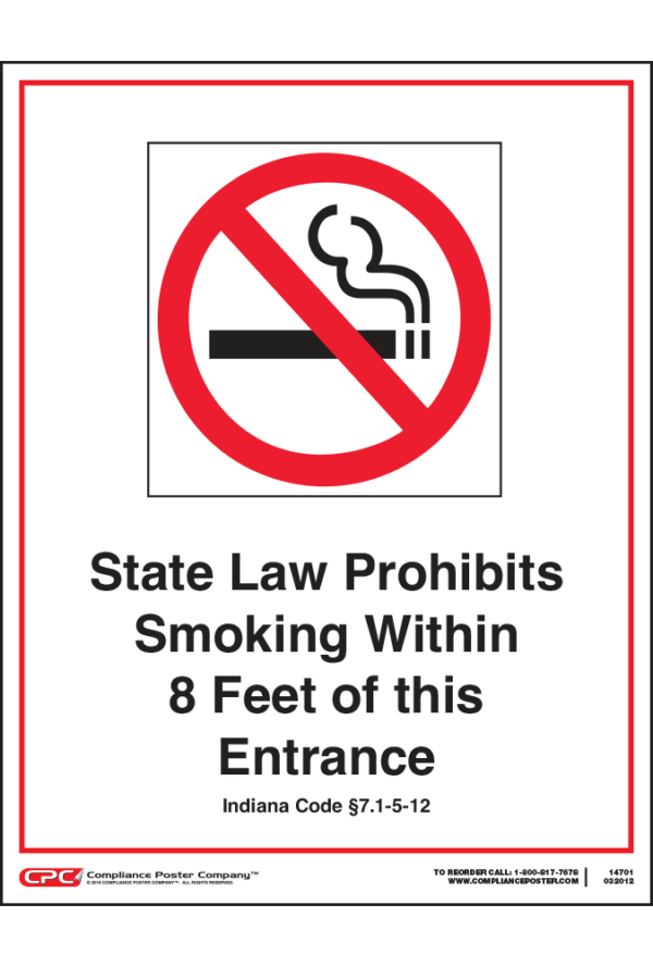 Indiana No Smoking Poster