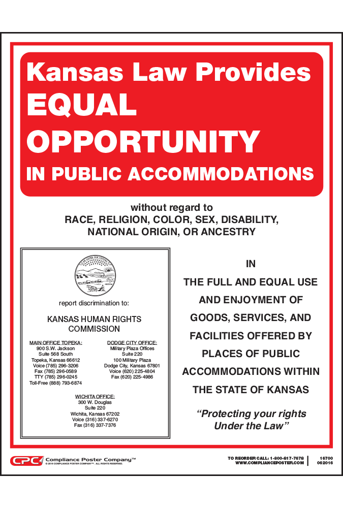 Kansas Equal Opportunity in Public Accommodations Poster