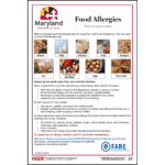Maryland Food Allergy Awareness Poster