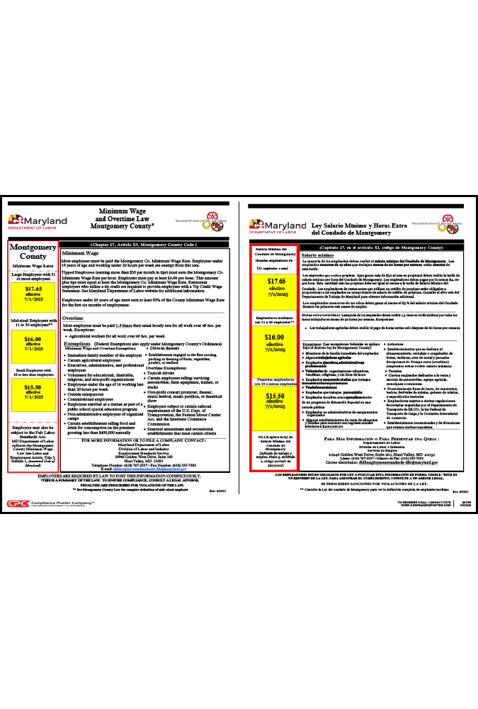Montgomery County Maryland Minimum Wage 2025