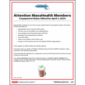 Massachusetts MassHealth Pharmacy Poster