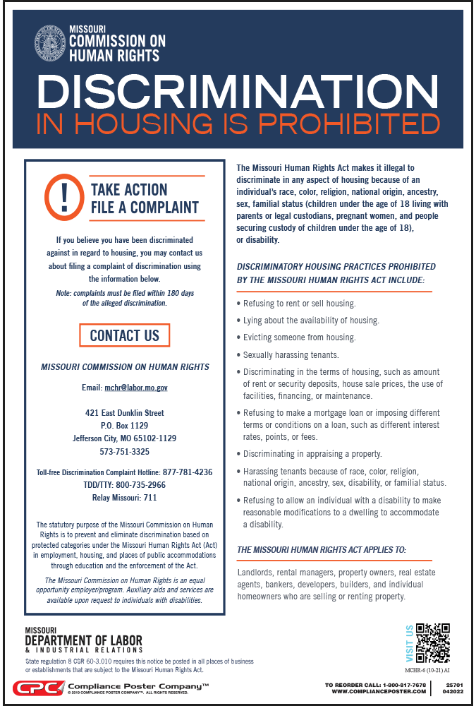 Missouri Discrimination in Housing Poster
