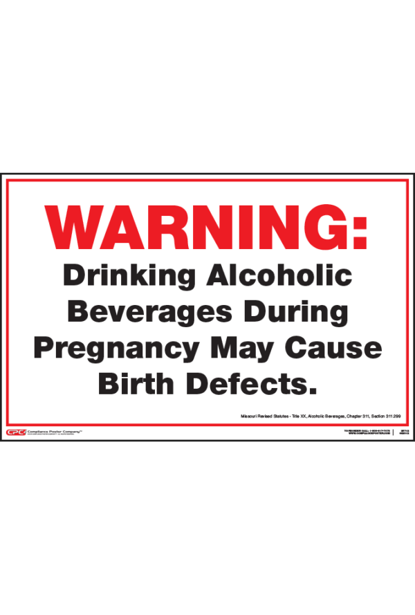 Missouri Alcohol Health Warning Poster
