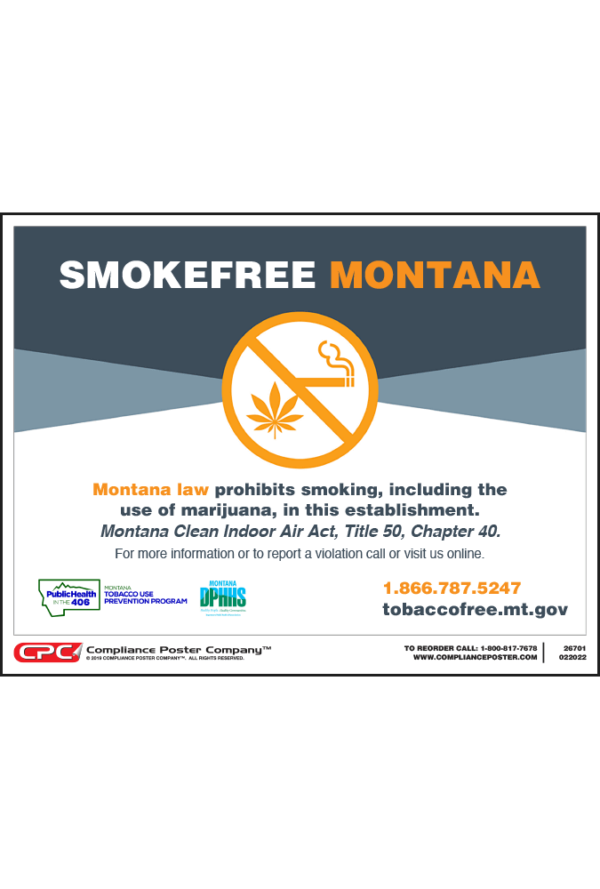 Montana No Smoking Poster