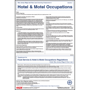 New Jersey Hotel and Motel Occupations Wage Order