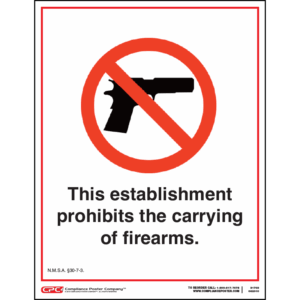 New Mexico No Firearms Poster