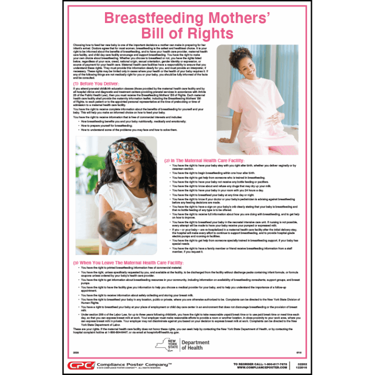 New York Breastfeeding Mothers' Bill of Rights Poster