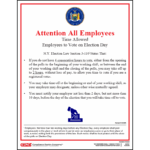 New York Time Off to Vote Poster