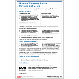 New York Paid Safe and Sick Leave Poster