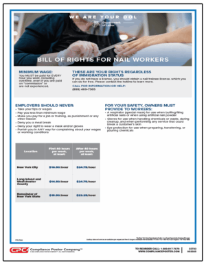 New York Bill of Rights for Nail Workers Poster