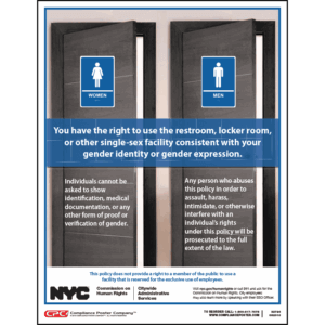Single Sex Facilities Policy Poster