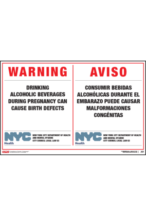 Alcohol Pregnancy Warning Poster