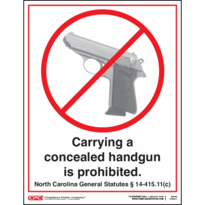 North Carolina Concealed Handgun Poster