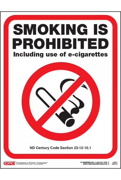 North Dakota Smoking Prohibited Poster