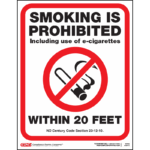 North Dakota No Smoking 20 Feet Poster