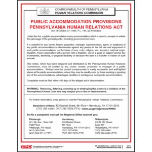 Pennsylvania Public Accommodation Poster