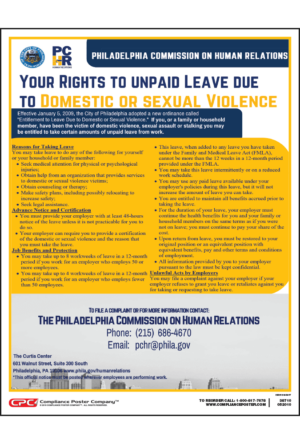 Philadelphia Entitlement to Leave Due to Domestic or Sexual Violence Poster