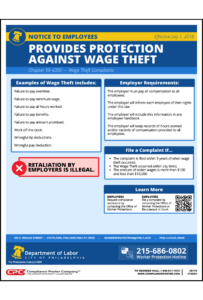 Philadelphia Wage Theft Law Poster