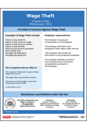 Philadelphia Wage Theft Law Poster